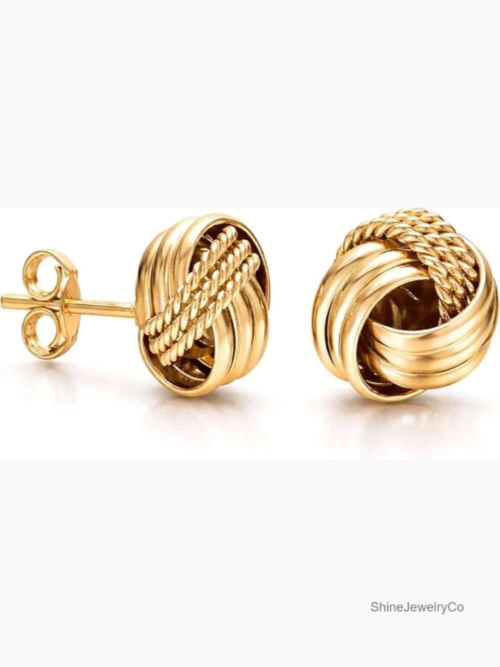 Sterling Silver Knot Stud Earrings - Celtic Love Knot Design